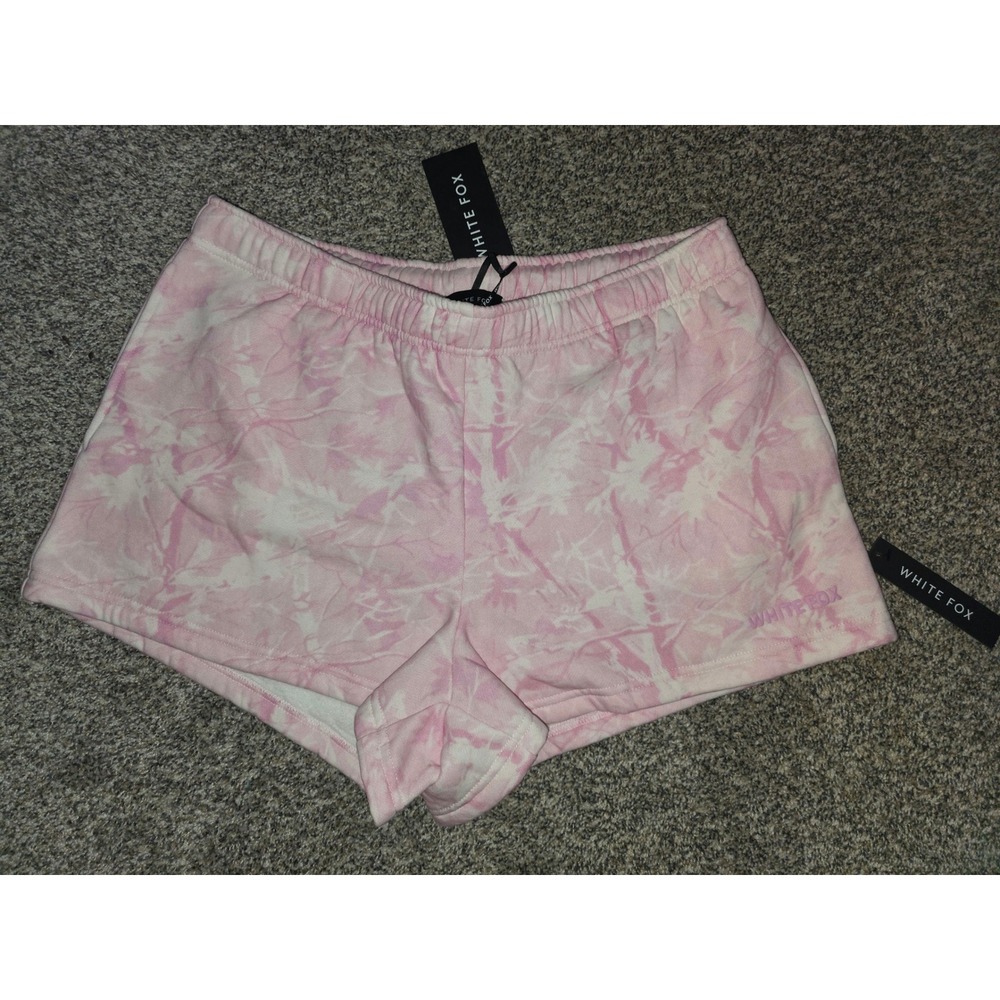 White Fox Hiding Away Lounge Shorts Pink Camo Tie Dye XL EXDAL2295-1-XL